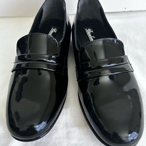 Black Patent Leather Slip-On Loafers